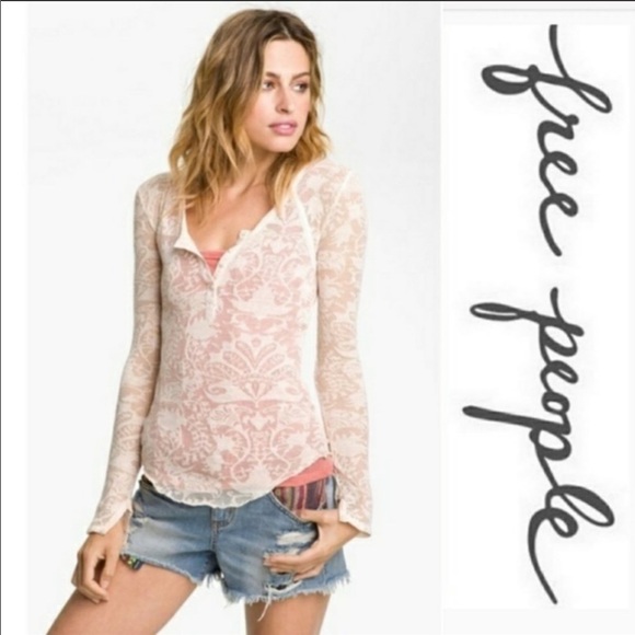 Free People Tops - Intimately Free People lace long sleeve Henley